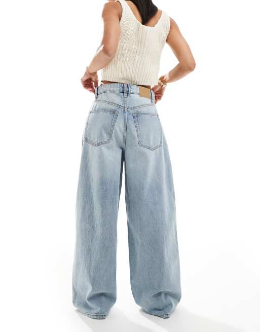 Cotton On - Super baggy boyfriend jeans in olsen blauw , 2 van 5