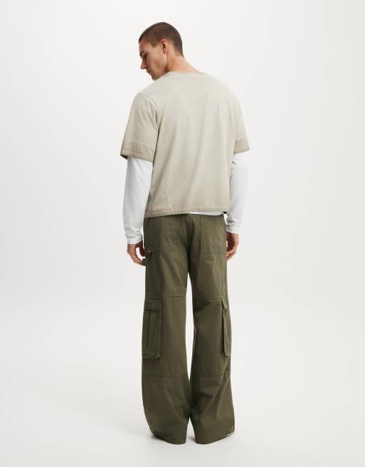Cotton On Super baggy cargo pant in green, 4 of 4