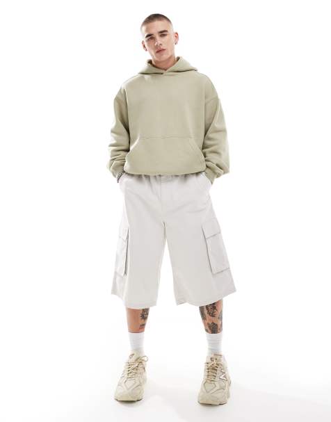 Cotton On - Super baggy cargo short in stone - view 1