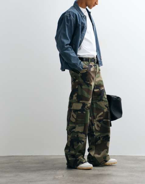 Cotton On super baggy cargo trouser in camo - view 1