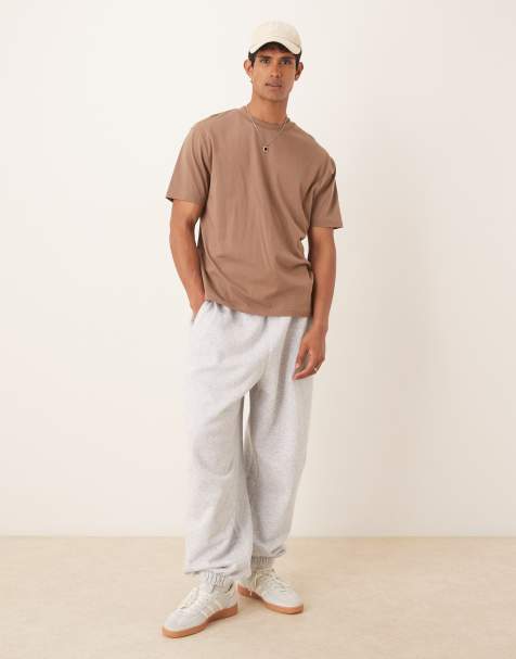 Cotton On Super baggy cuffed track pant in grey marl - view 1