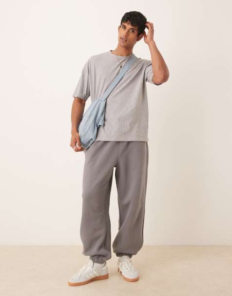 Cotton On Super baggy cuffed track pant in slate stone