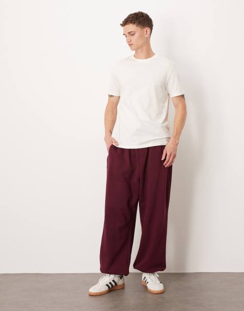 Cotton On Super baggy cuffed track pant in velvet plum - view 1