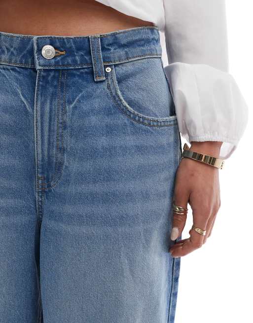 Cotton On - Bermuda en jean ultra baggy - Brume bleue