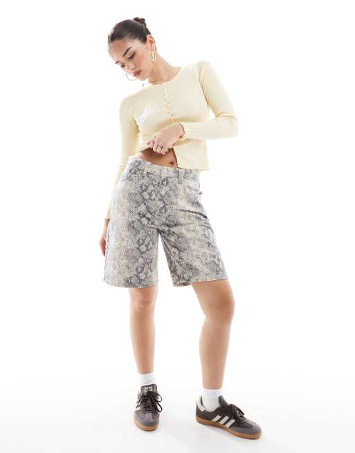 Cotton On Super baggy denim jort in brown - BROWN