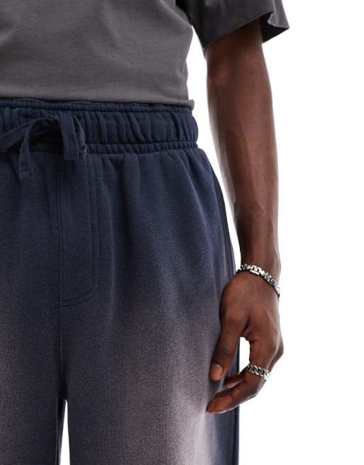 Cotton On super baggy fleece shorts in dark navy spray