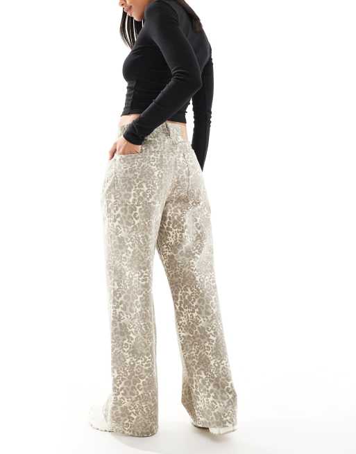 Cotton On Super baggy jean in beige leopard print, 2 of 5