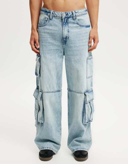 Cotton On Super baggy jean in cargo starlite blue - LBLUE