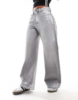 Cotton:on Cotton On Super Baggy Jeans In Ash Gray Metallic Denim-silver