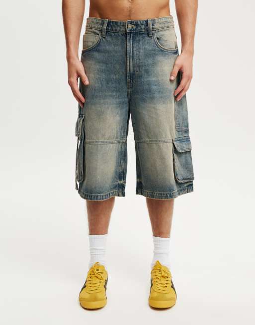 Cotton On Super baggy jort in cargo sandstorm blue - MBLUE