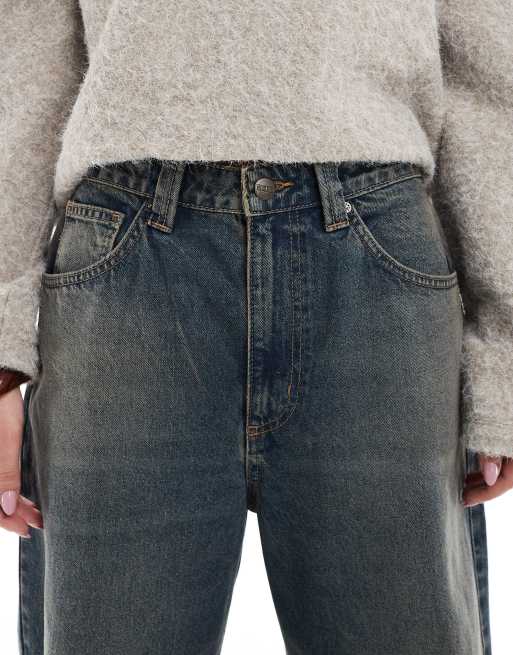 Cotton On super baggy low rise jeans in rust blue