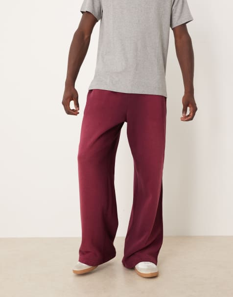 Cotton On Super baggy track pant in burgundy - AUBURN