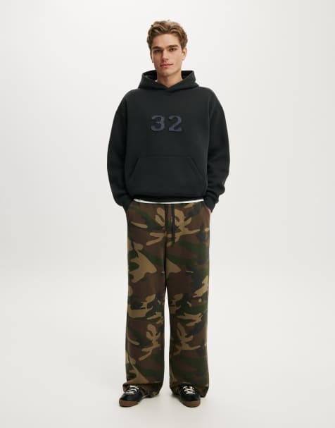 Cotton On Super baggy track pant in camo - view 1