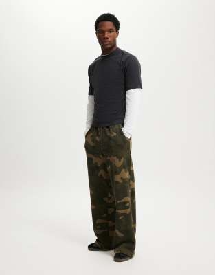 Cotton On Cotton On Super baggy track pant in green