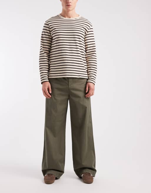 Cotton On super baggy track pants in military green, 3 of 5