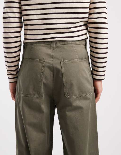 Cotton On super baggy track pants in military green, 4 of 5