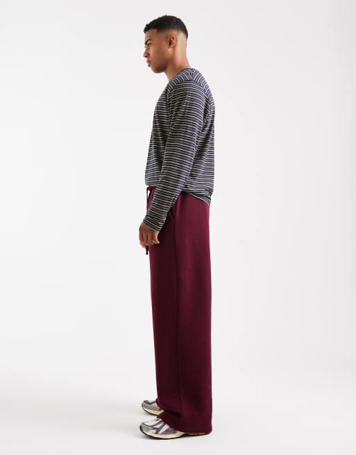 Cotton On super baggy track pants in velvet plum, 3 of 5