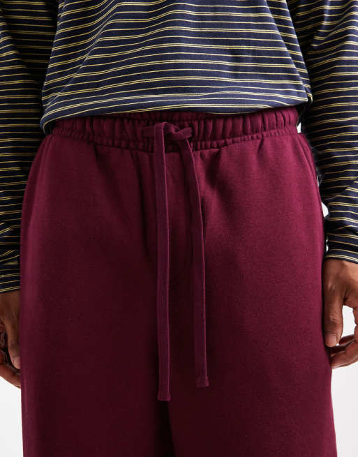 Cotton On super baggy track pants in velvet plum, 4 of 5