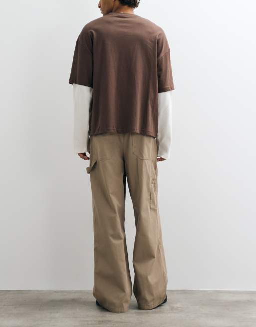 Cotton On super baggy worker trouser in camel, 3 of 5