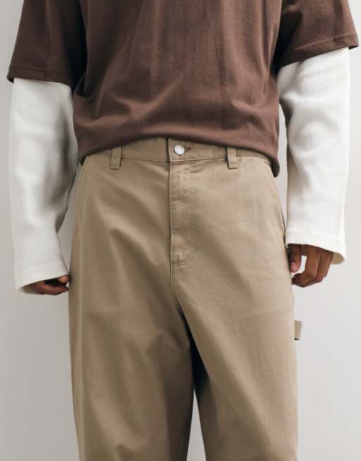 Cotton On super baggy worker trouser in camel, 4 of 5