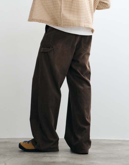 Cotton On super baggy worker trouser in chocolate cord, 5 of 5