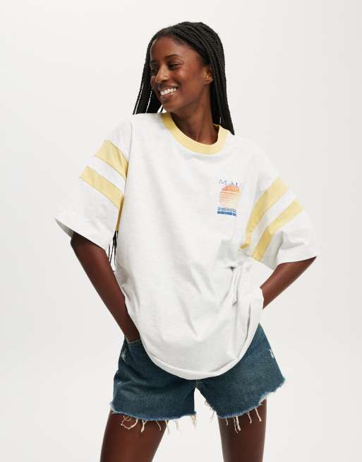 Cotton On Super oversized graphic tee in grey - GREY