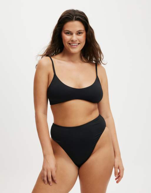 Cotton On Super scoop bikini top in black - BLACK