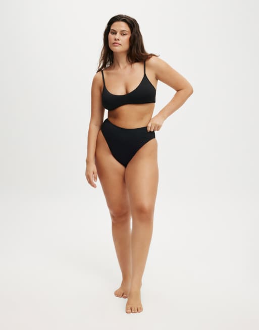 Cotton On Super scoop bikini top in black, 2 of 4