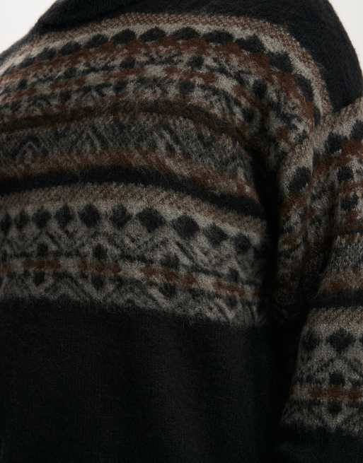 Cotton On Super soft boxy sweater in black pattern panel, 3 of 4