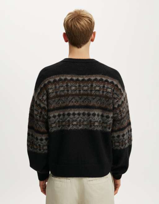 Cotton On Super soft boxy sweater in black pattern panel, 4 of 4