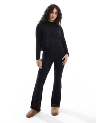 Cotton:on Cotton On Super Soft Hooded Long Sleeve Sleep Top In Black