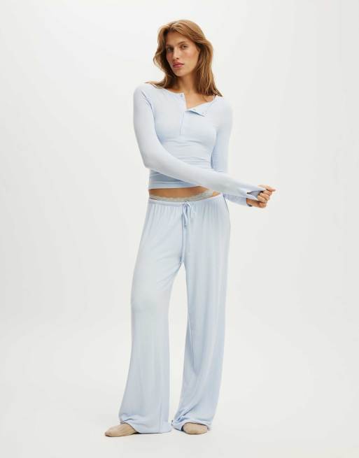 Cotton On Super soft low rise wide leg pant in icy blue, 2 of 4