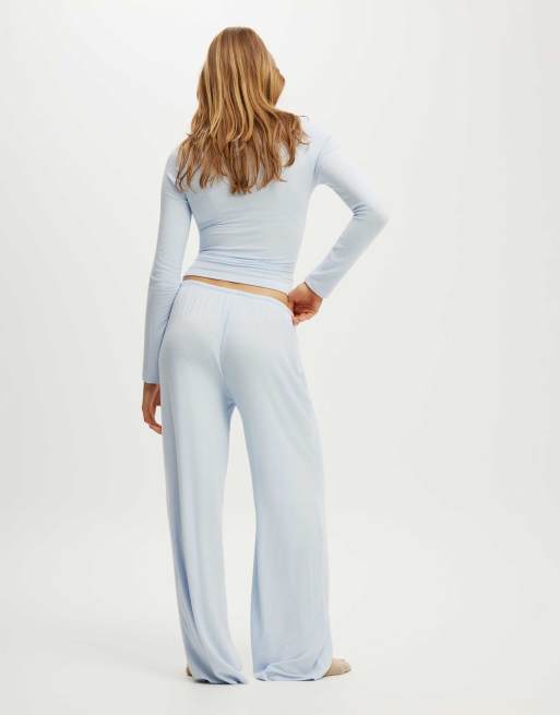Cotton On Super soft low rise wide leg pant in icy blue, 4 of 4