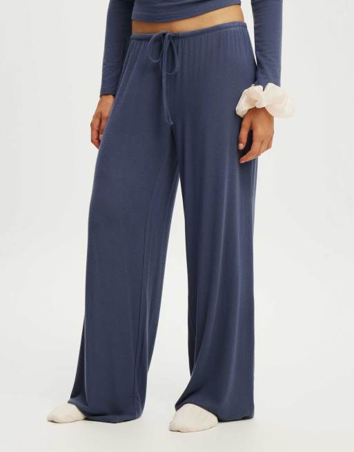 Cotton On Super soft low rise wide leg pant in steely blue, 3 of 4