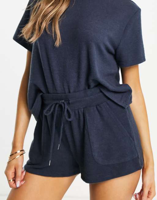 Cotton On super soft pyjama shorts in dark wash (part of a set) 