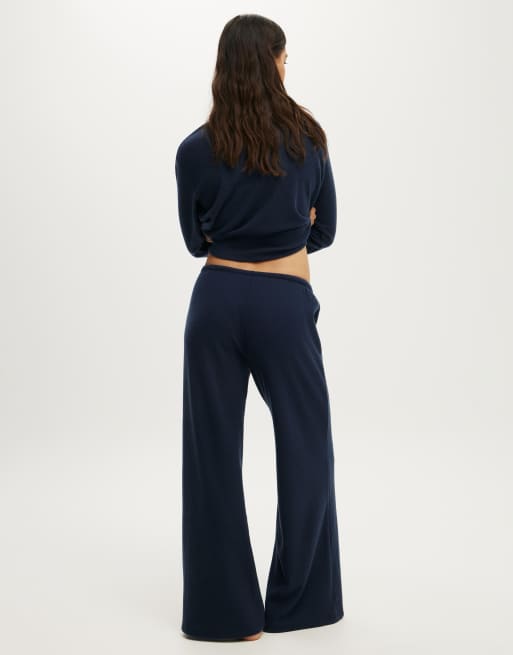 Cotton On Super soft waffle wide leg pant in moon tide, 4 of 4
