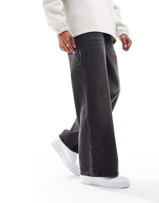 Cotton On - Superposede skaterjeans i forvasket sort denim, 2 af 5