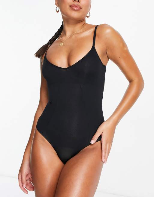 Commando one shoulder bodysuit in black