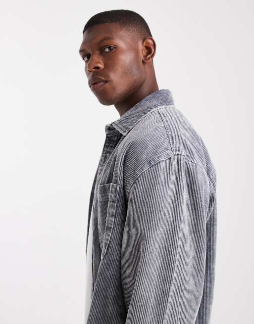 Cotton On - Surchemise coupe carrée en velours côtelé - Gris, 4 de 5