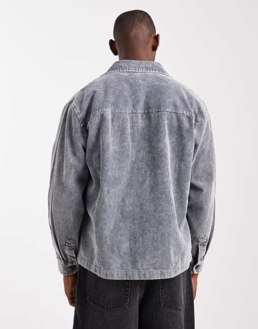 Cotton On - Surchemise coupe carrée en velours côtelé - Gris, 5 de 5