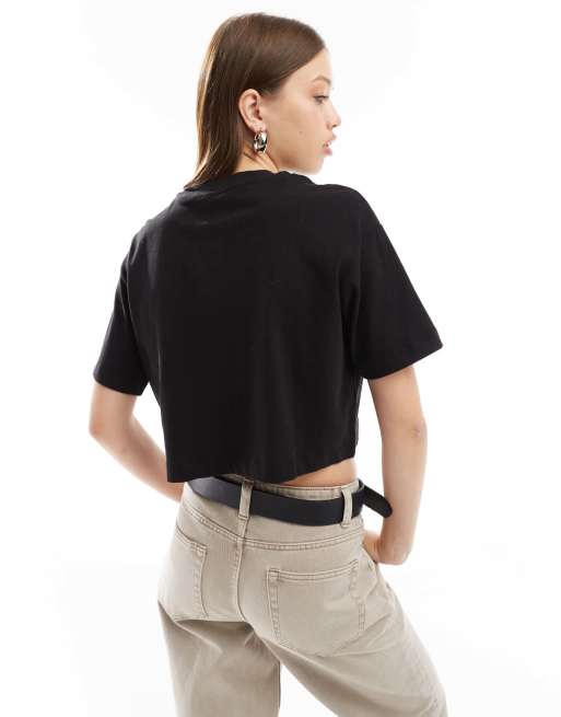 Cotton On – Svart, boxig t-shirt i kort modell , 3 av 4
