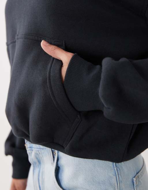 Cotton On – Svart huvtröja i fleece med boxig passform, 3 av 4