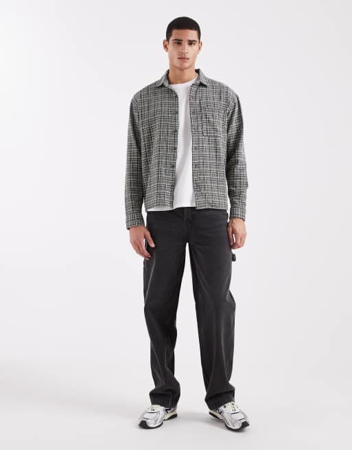 Cotton On – Svart, rutig skjorta med långa ärmar och textur, 2 av 5