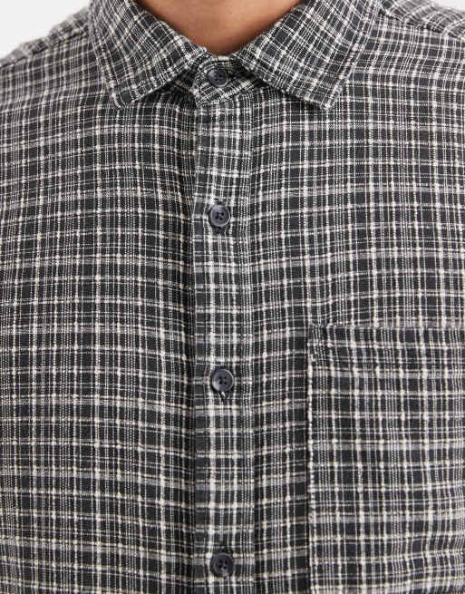 Cotton On – Svart, rutig skjorta med långa ärmar och textur, 5 av 5