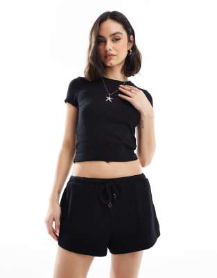 Cotton On – Svarta, lätta strandshorts - view 1