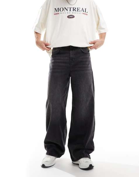 Cotton On – Svarta, tvättade, superbaggy jorts i Y2K-stil - view 1