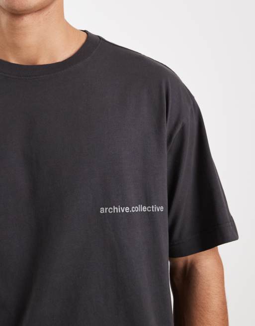Cotton On – Svarttvättad t-shirt med boxig passform och tryck, 5 av 5