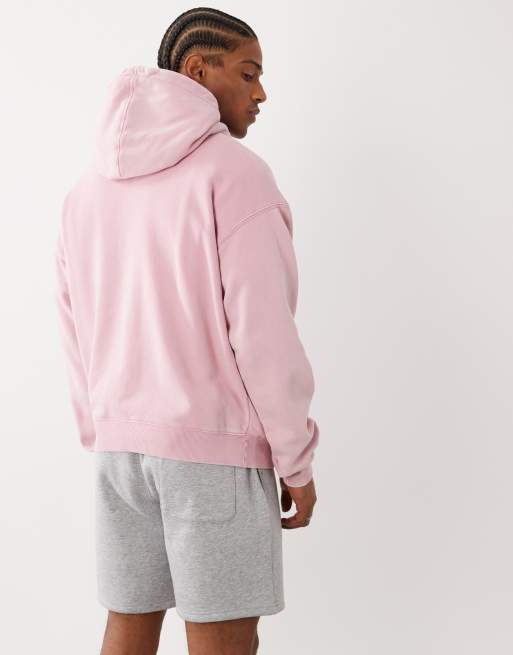Cotton On - Sweat à capuche coupe carrée à imprimé graphique - Rose craie délavé, 3 de 5