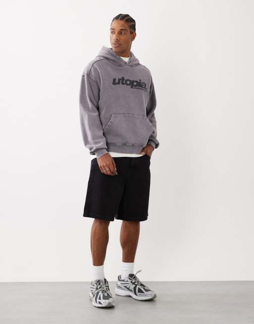 Cotton On - Sweat à capuche coupe carrée à motif - Taupe ardoise, 2 de 5