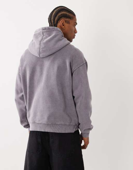 Cotton On - Sweat à capuche coupe carrée à motif - Taupe ardoise, 3 de 5